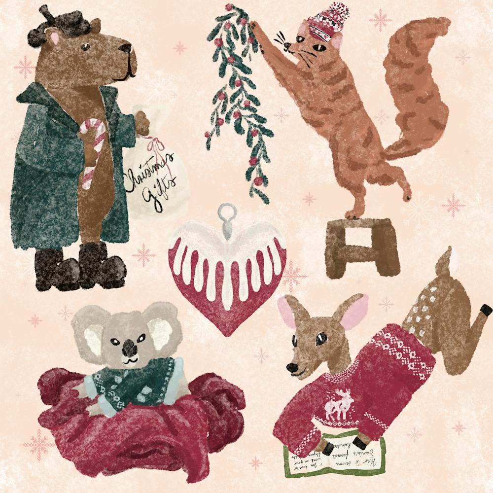 Animaux de Noël - Amis à fourrure