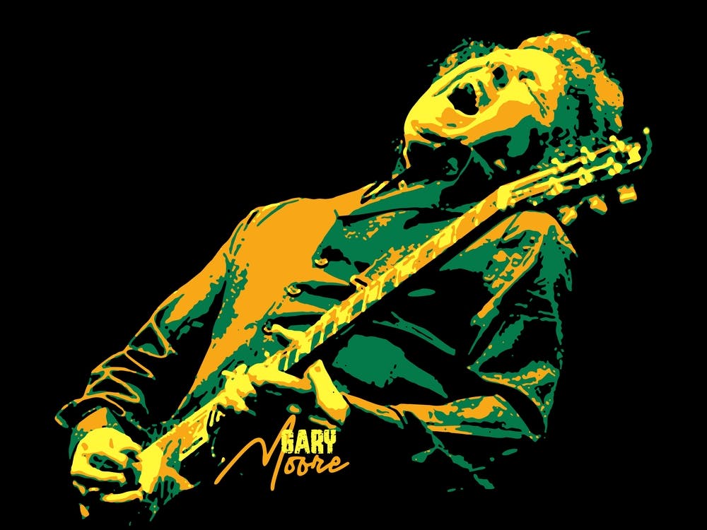 Gary Moore Music Legend in Pop Art Illustration 2