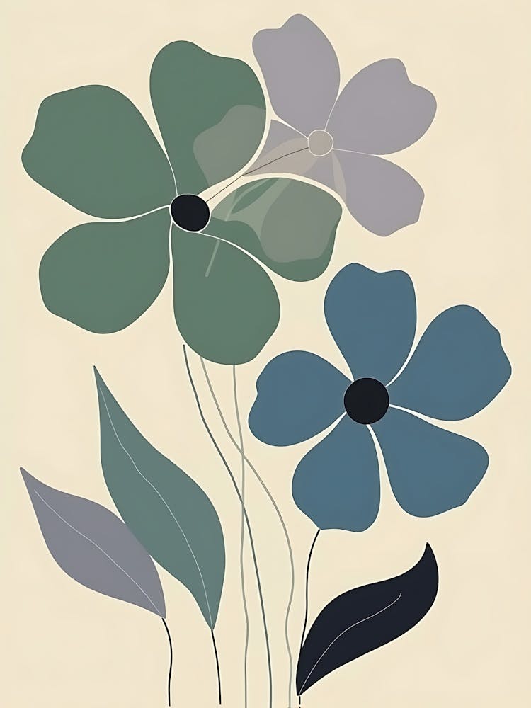 Flowers On A Beige Background 3