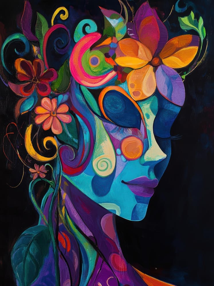 Colorful Woman'S Head 1
