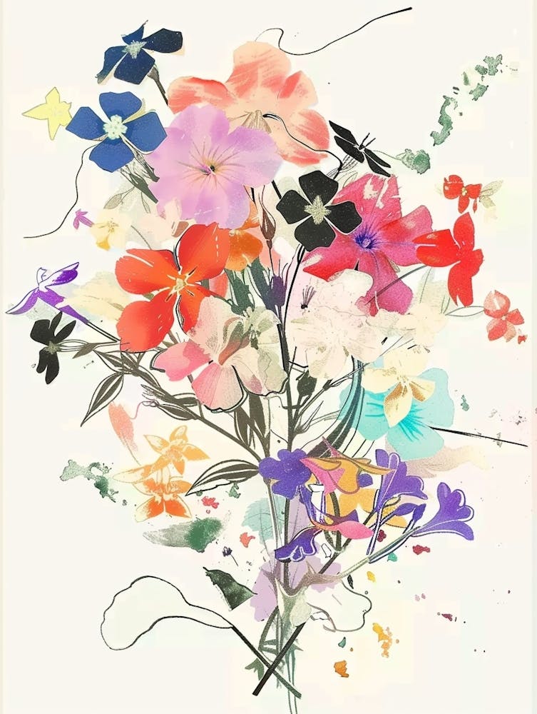 Phlox 2 Collage Flower Bouquet