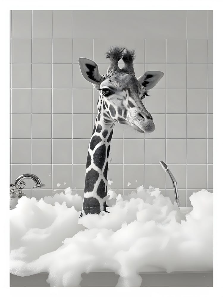Giraffe In The Bath