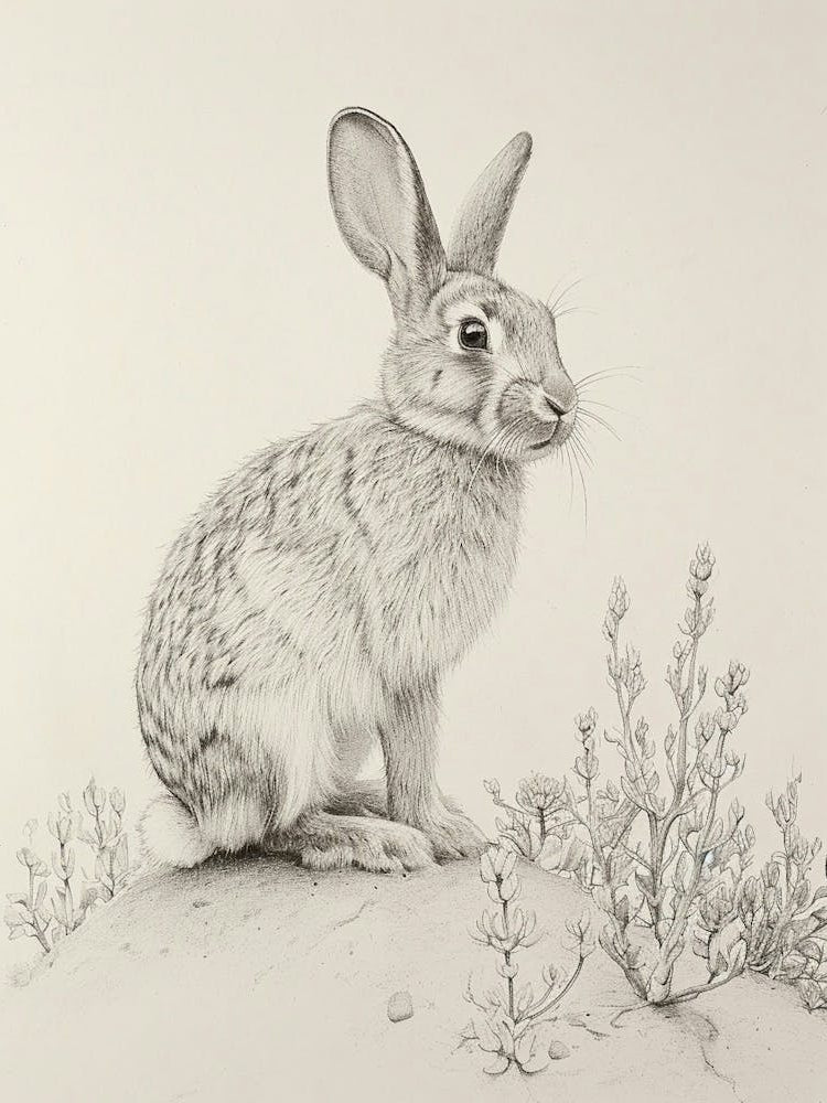 Jersey Wooly Rabbit Drawing 4