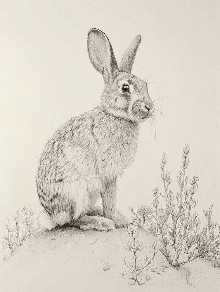 Jersey Wooly Rabbit Drawing 4