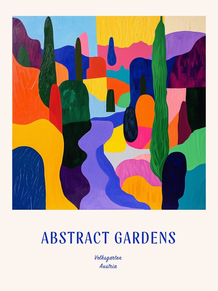 Farbenfrohe Gärten Volksgarten Austria 1 Blaues Poster