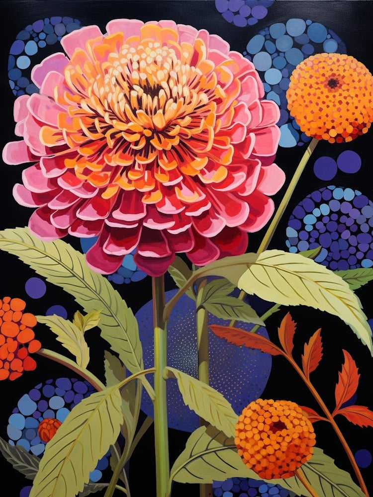 Surreal Florals Zinnia 2 Flower Painting