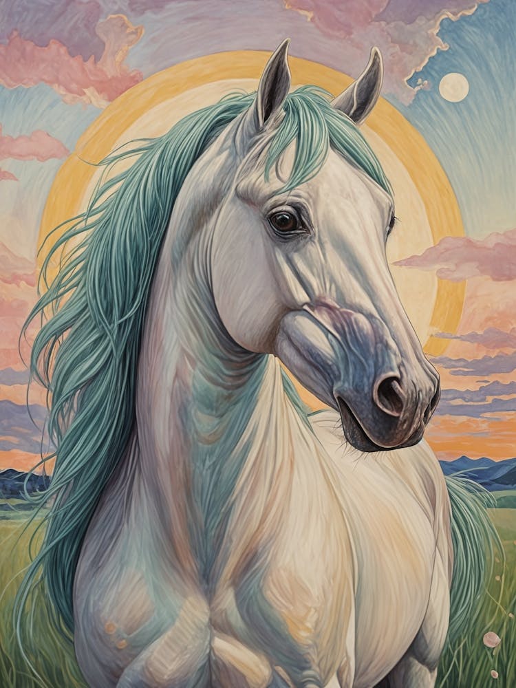 White Horse With Blue Mane no2