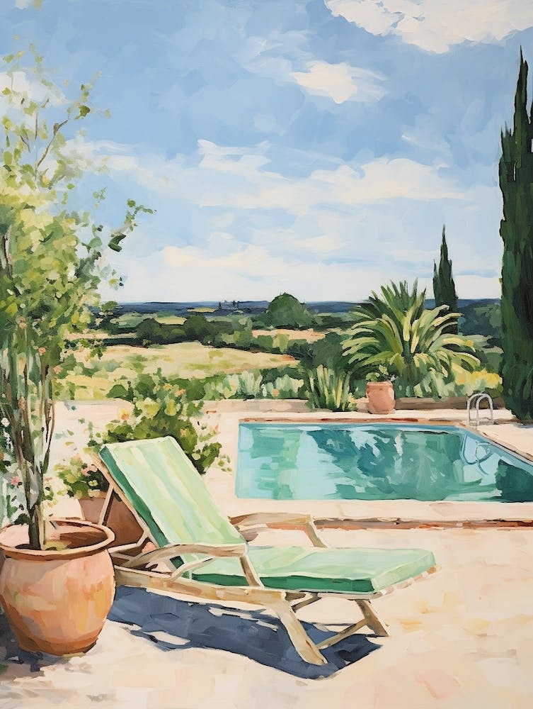 Sun Lounger By The Pool In Ostuni Italy