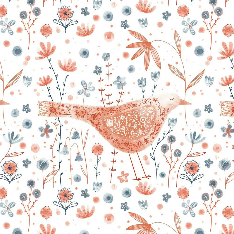 Bird In A Wildflower Meadow
