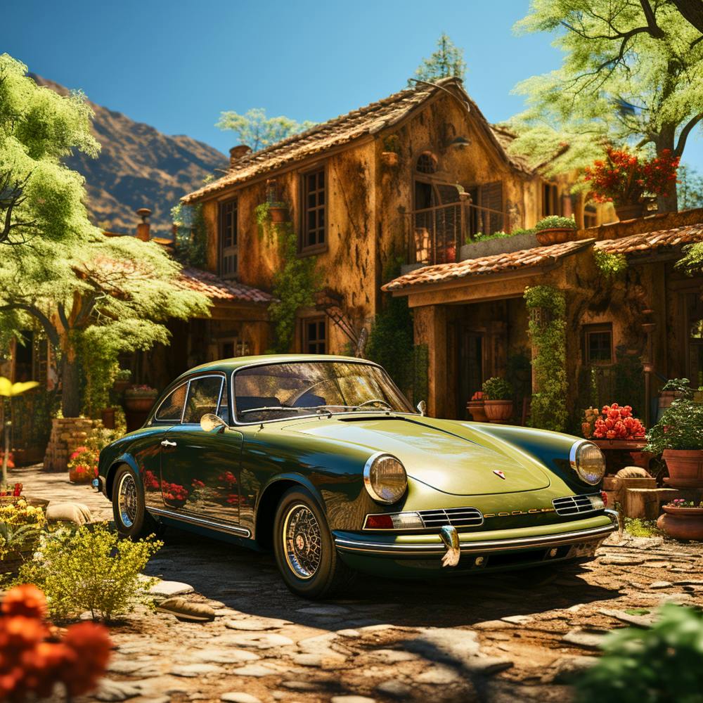 Timeless Harmony: Classic Car and Historic Home