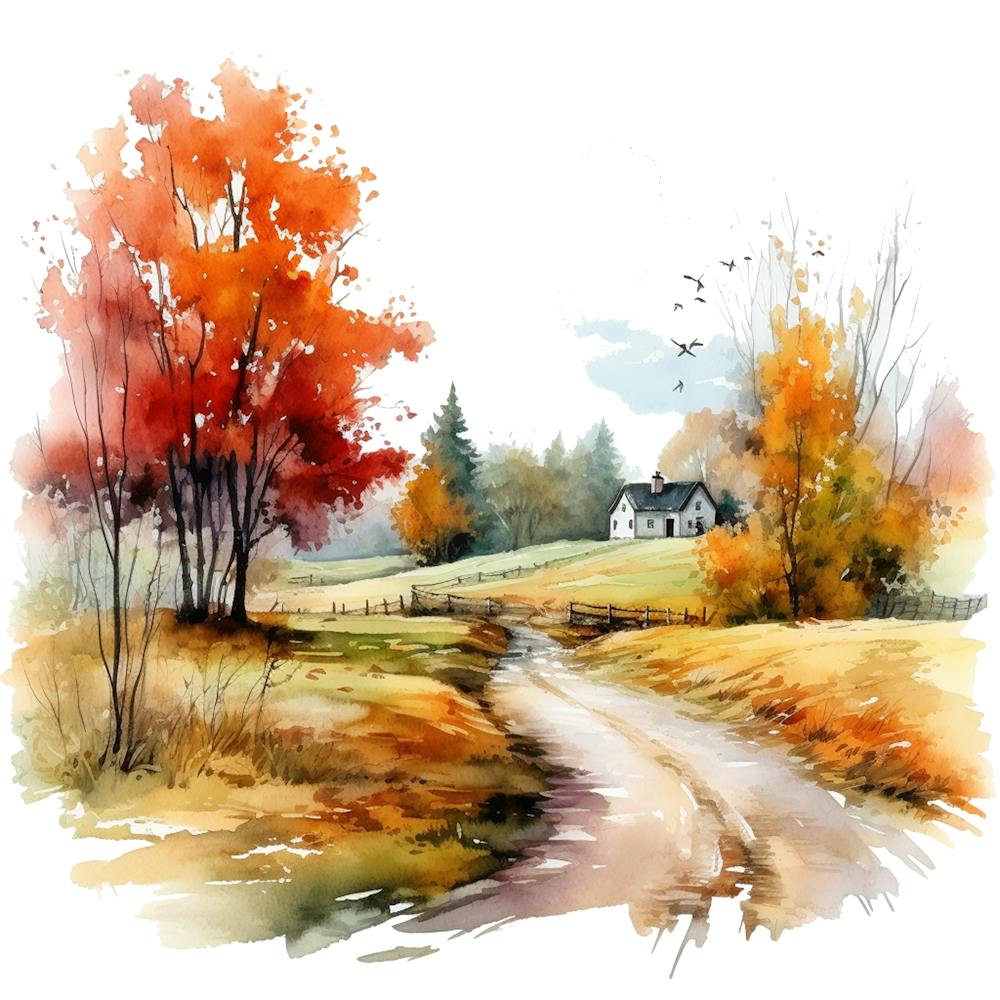 Watercolor Of Autumn 5
