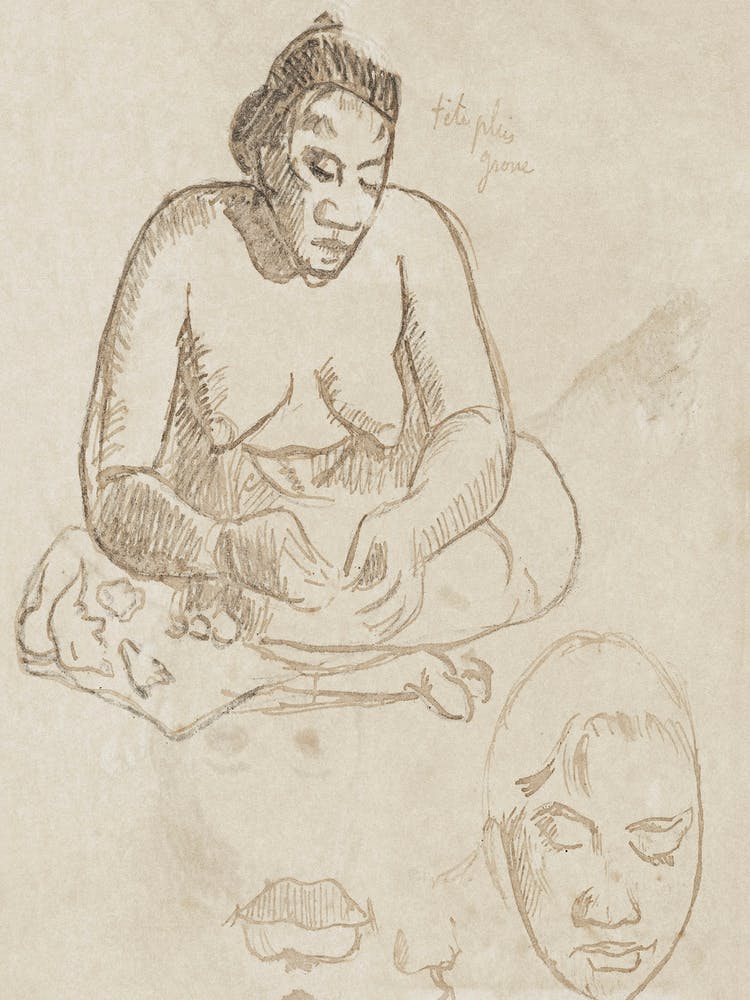 Seated Tahitian Woman (Recto); Standing Tahitian Woman, Paul Gauguin