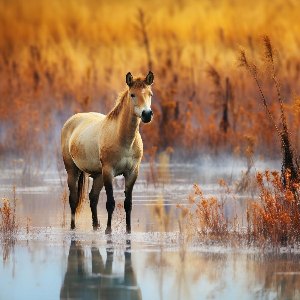 Horse Standing In Water