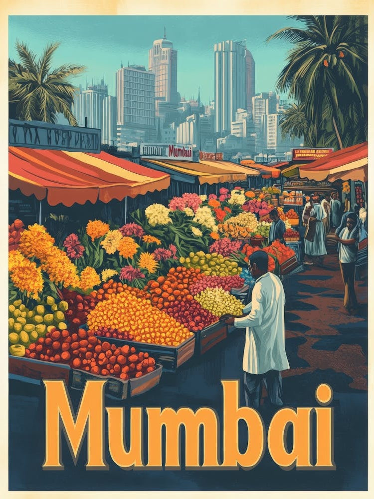 Aihrgdesign A 1970s Inspired Travel Poster For Mumbai 3