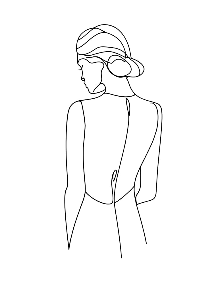 Effortless Grace – A Minimalist Line Drawing of Poise