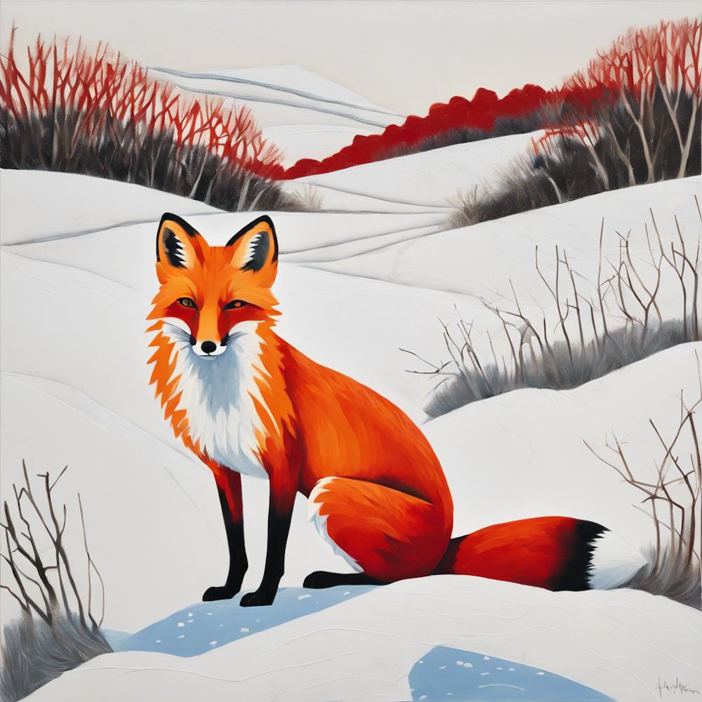 Fuchs in verschneiter Landschaft 2