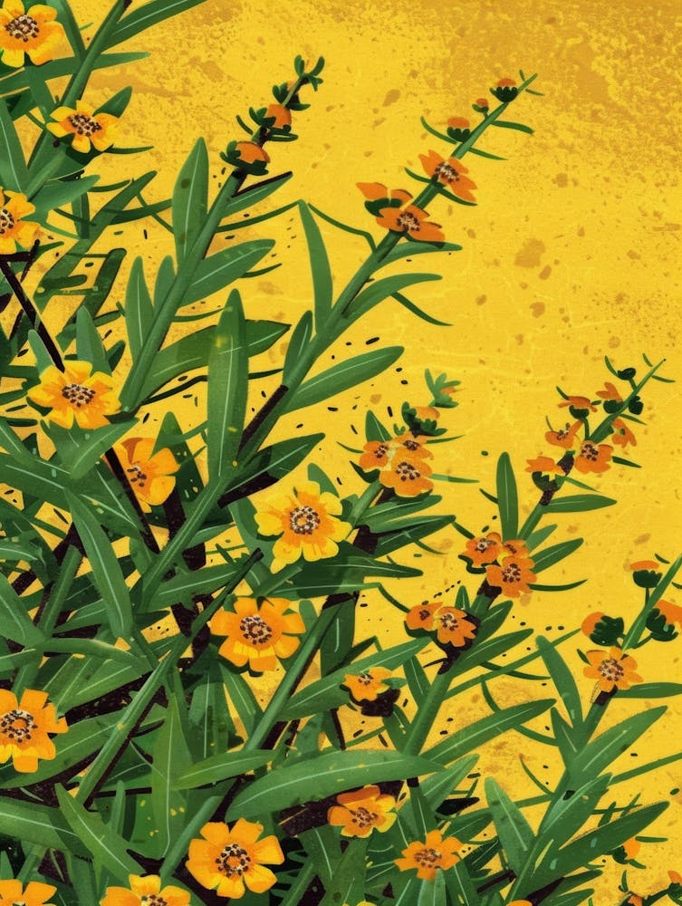Gelbe Blumen auf gelbem Hintergrund