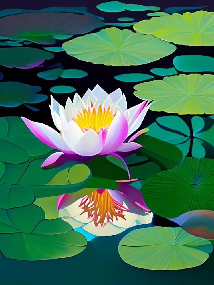Blühende Lotusblume im Teich Fauvismus Matisse 4