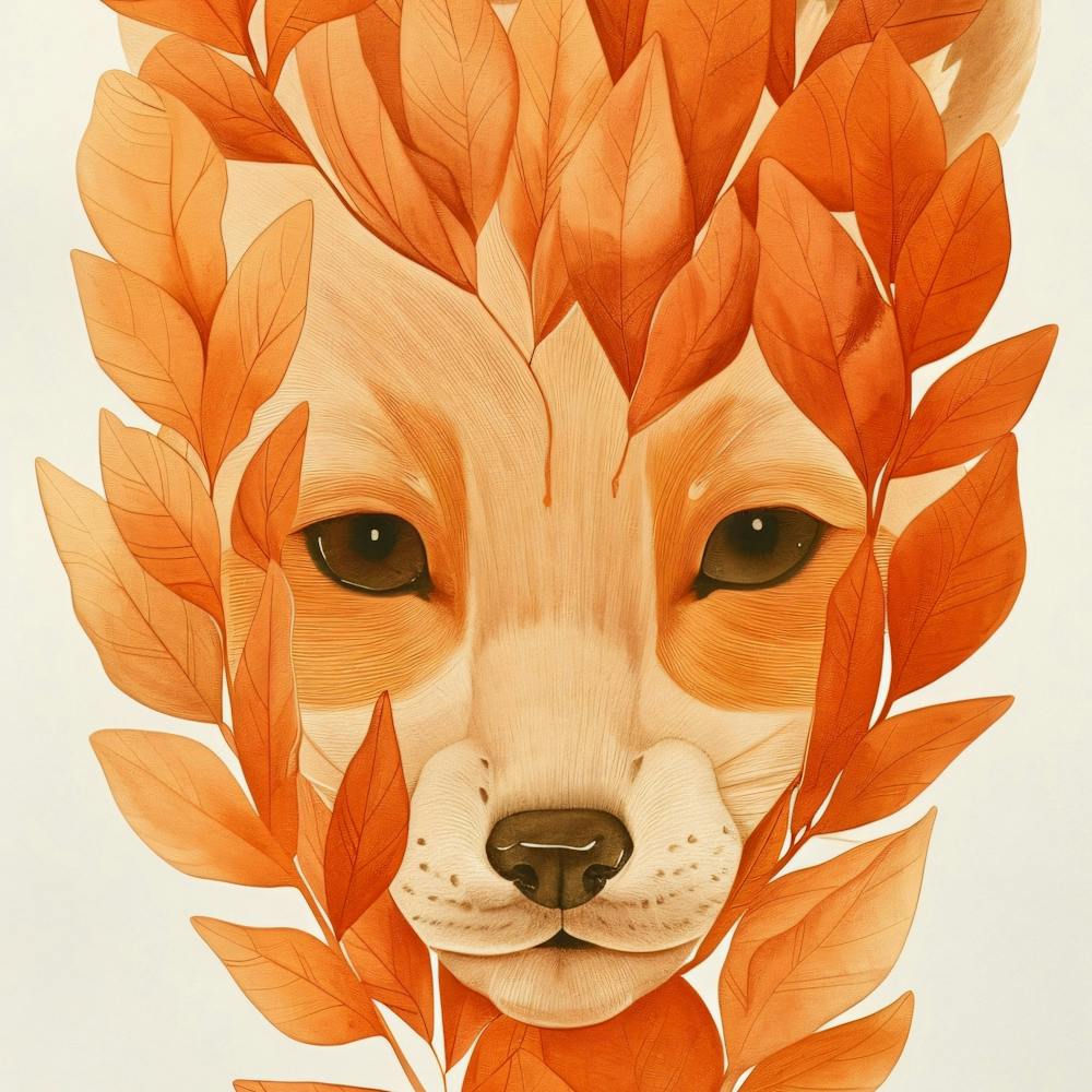 Fox In Autumn Leaves