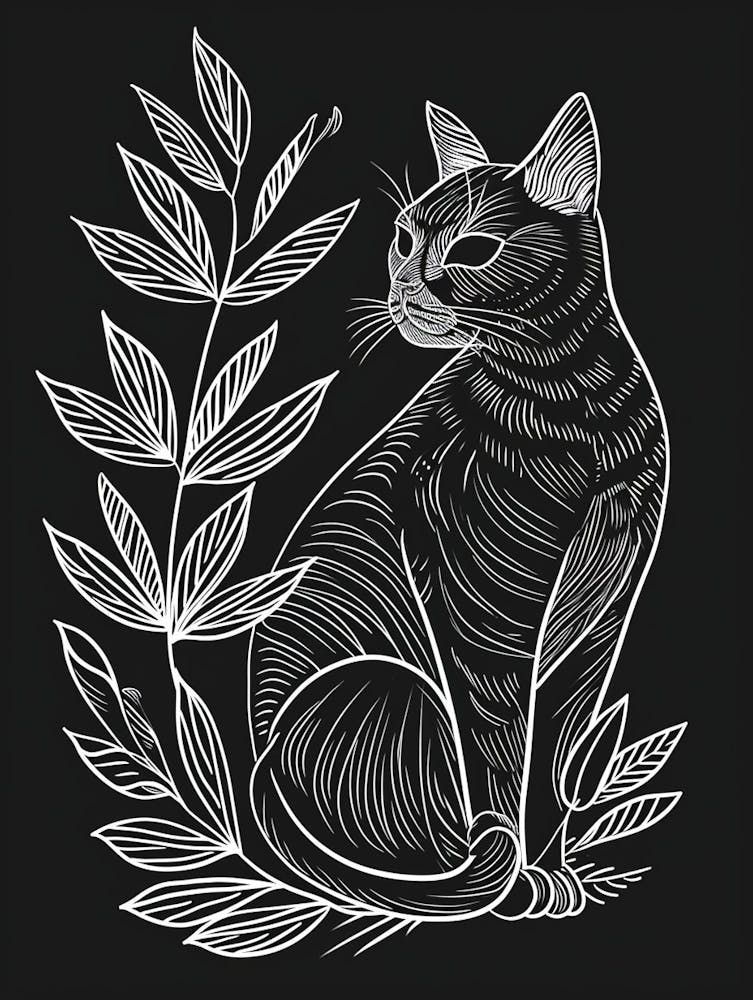 Turkish Van Cat Minimalist Illustration 2