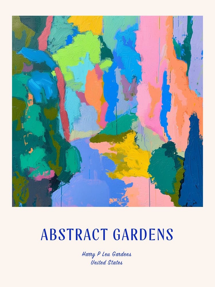 Colourful Gardens Harry P Leu Gardens Usa 2 Blue Poster