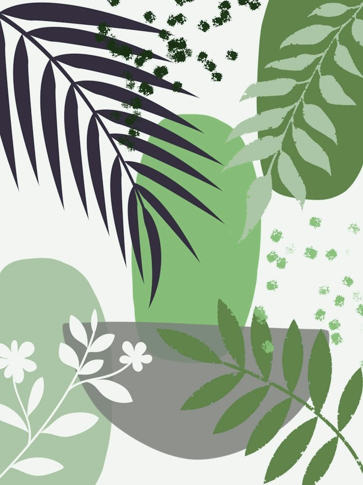 Abstract Green Leaves