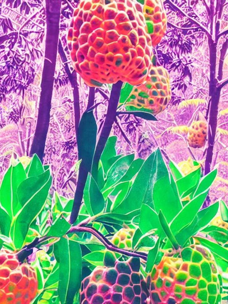 Jackfruit Risograph Retro Poster Fruit