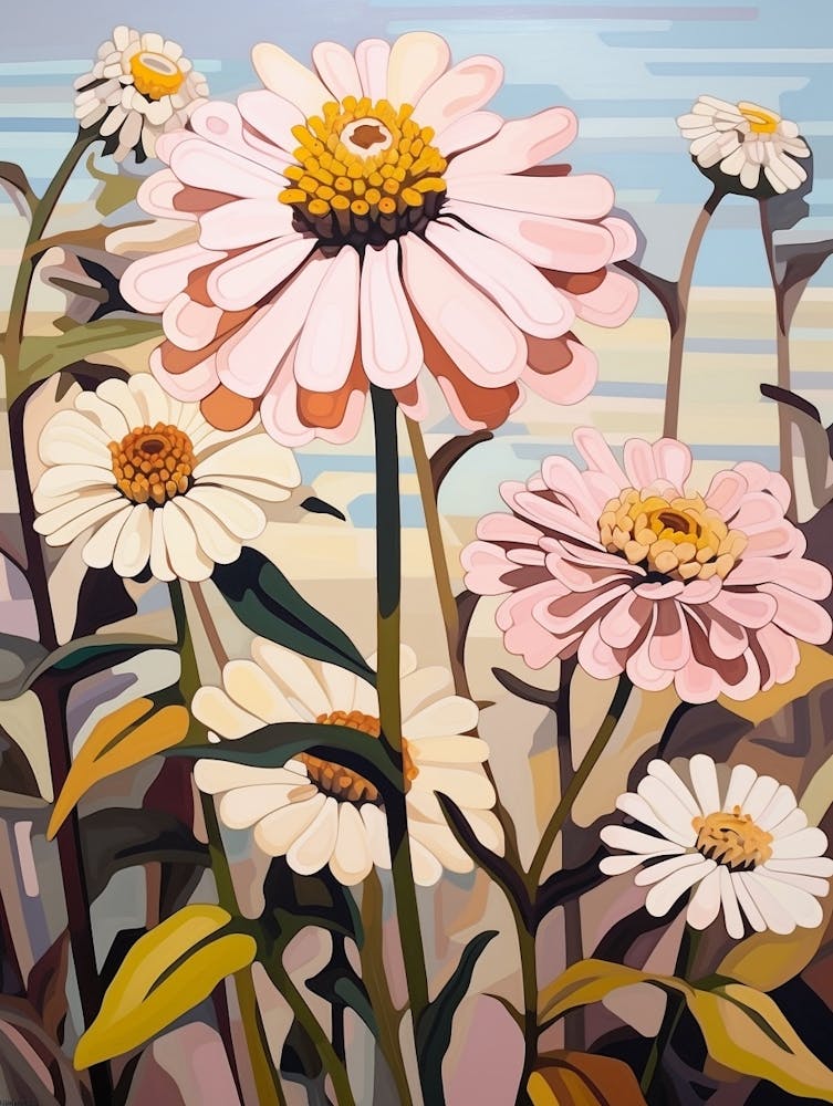 Zinnia 2 Flower Painting