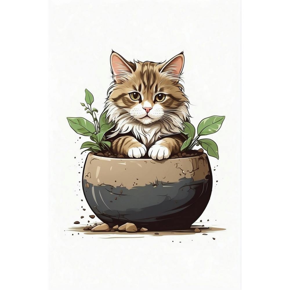 Cat In A Pot