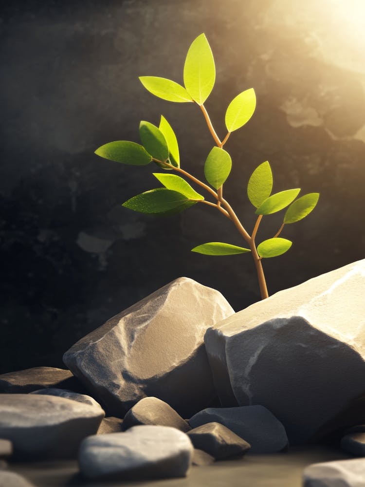 Tree Sprouting From Rocks