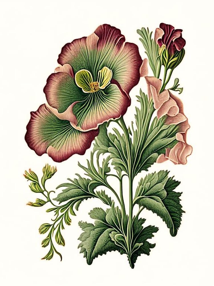 Primrose 3 Floral Botanical Vintage Poster Flower