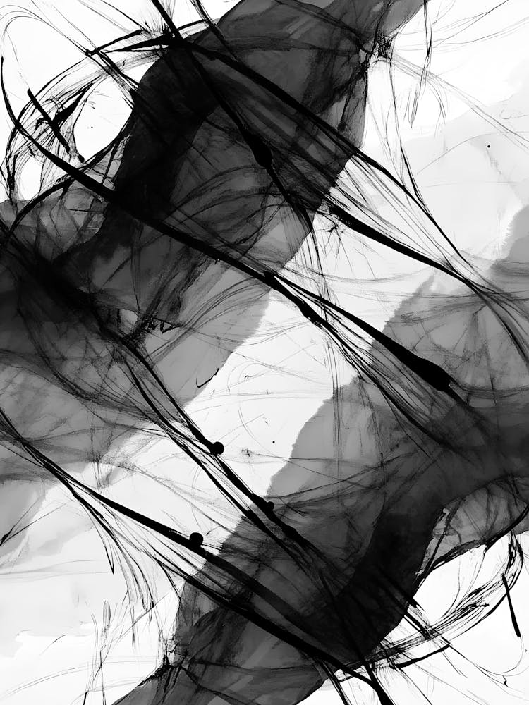 Abstract Black And White Painting 61