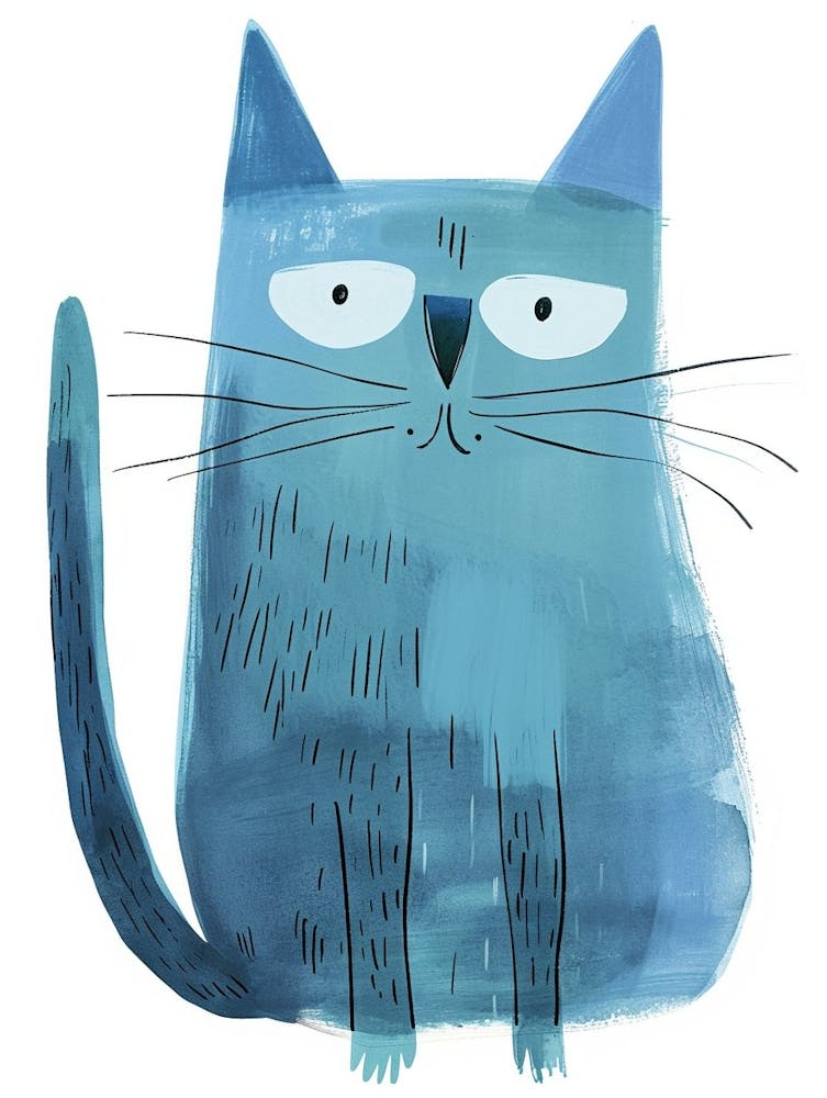 Ojos Azules Cat Clipart Illustration 2