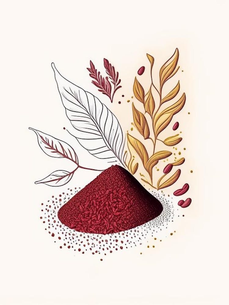 Chili Powder Spices And Herbs Minimal Line Drawing 2