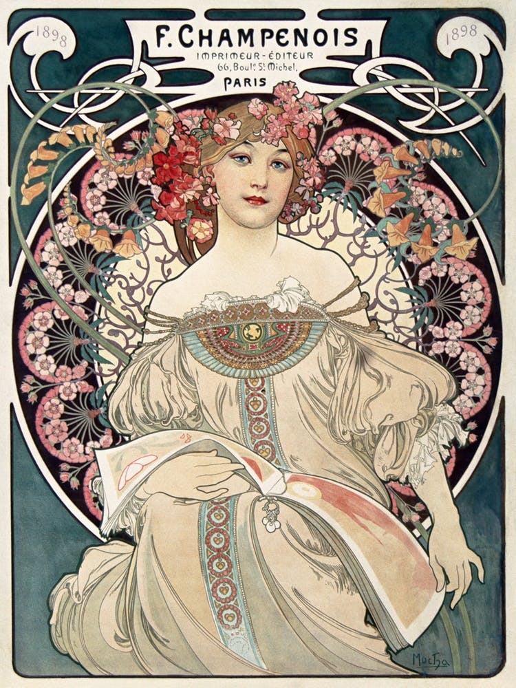 F. Champenois Printer Publisher, by Alphonse Mucha