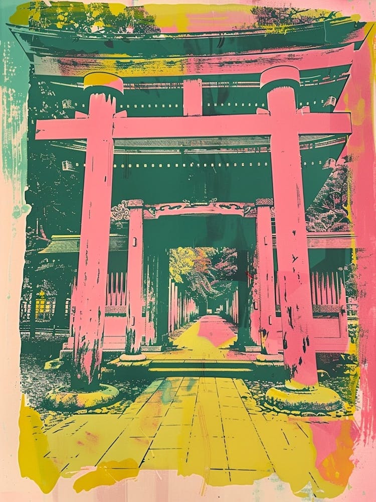 Fushimi Inari Taisha Duotone Silkscreen 2