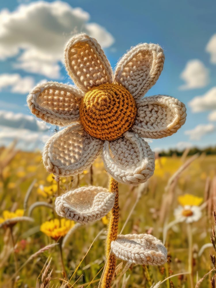 Daisy Knitted In Crochet 1