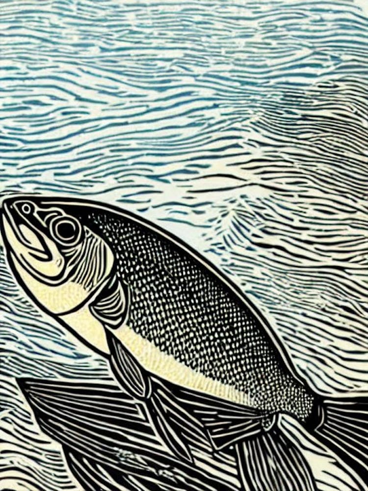 Hake Linocut