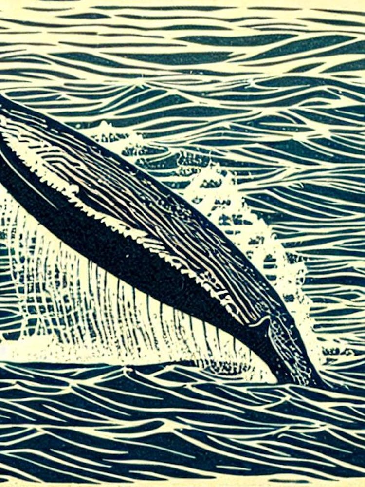 Humpback Whale Linocut
