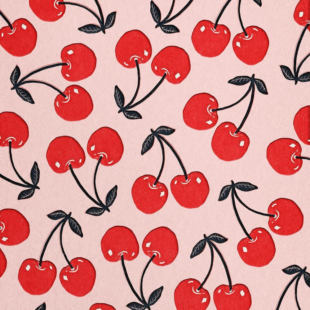Cherries Paper Cut Square