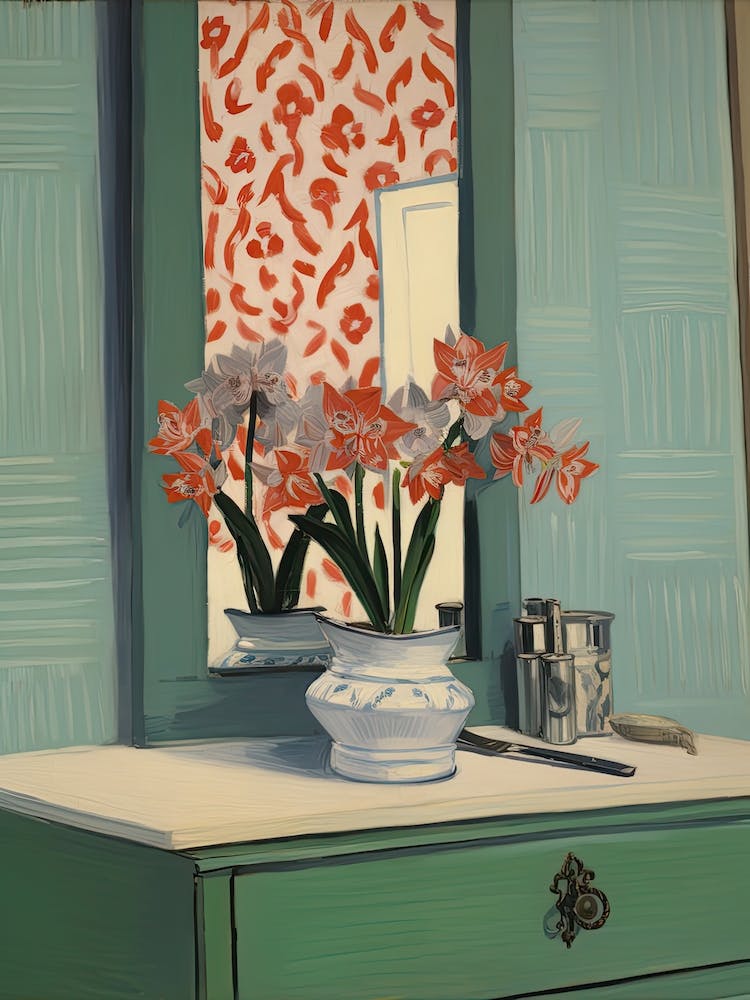Bathroom Vanity Painting With A Gladiolus Bouquet 3