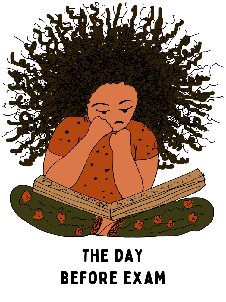 Girl Reading The Day Before Exam