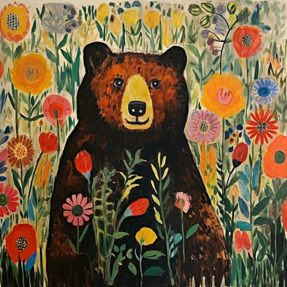 Bear and flowers 3