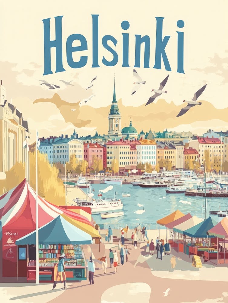 Aihrgdesign A Classic 1960s Travel Poster For Helsinki 1