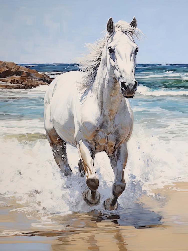 A Horse Oil Painting In Bondi Beach, Australia, Portrait 2