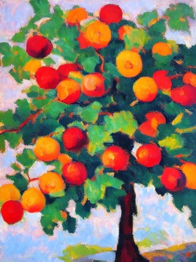 White Oak tree Abstract Block Colour