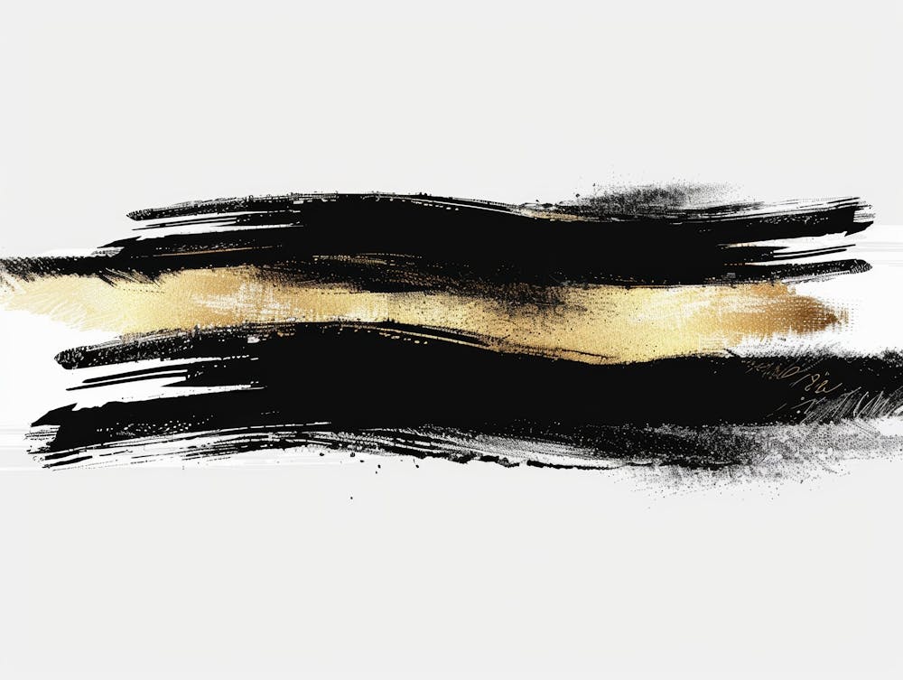 Gold And Black Abstract Painting 108