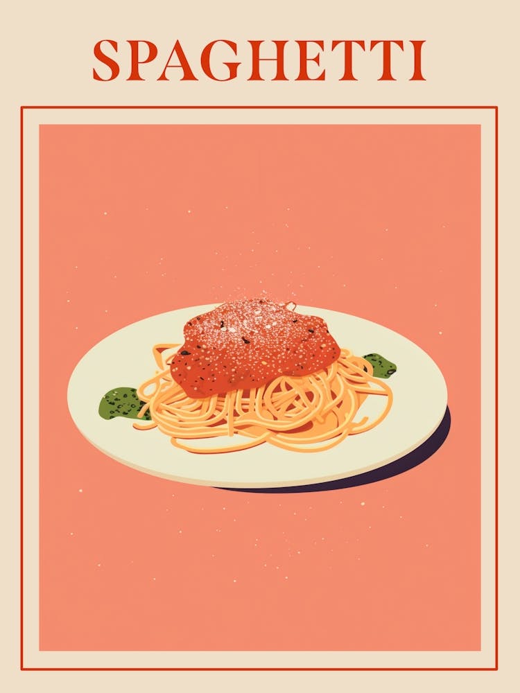 Spaghetti Aglio Italian Pasta Poster