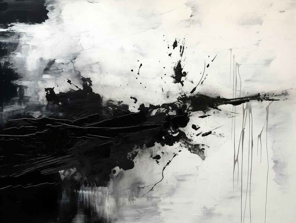 Cosmic Symphony Abstract Black And White 5