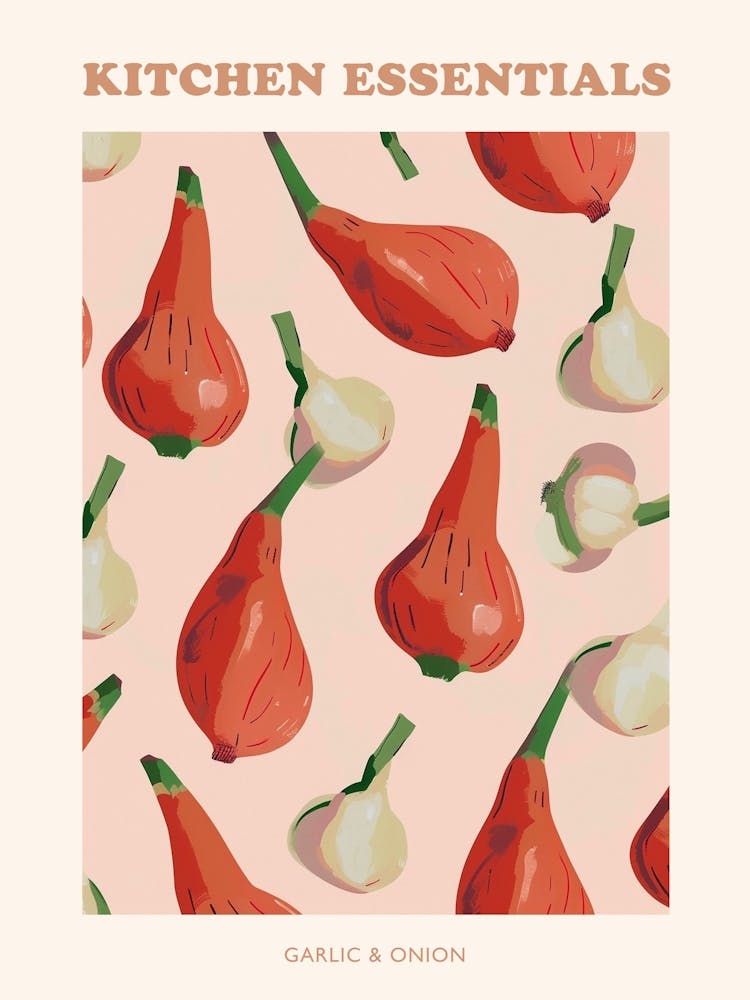 Knoblauch & Zwiebel Muster Poster